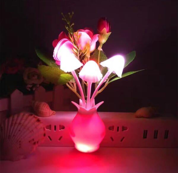 LED Colorful Flower Lamp Night Light Luminous Lamp US Plug Sensor Home Bedroom Decoration Fancy Lighting Plant Nightlight - Image 2