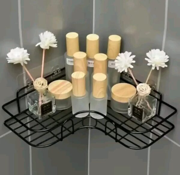 Bathroom Shelf Shower Wall Mount Shampoo Storage Holder With Suction Cup No Drilling Kitchen Storage Bathroom Accessories