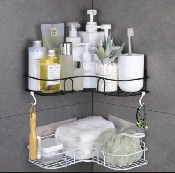 Bathroom Shelf Shower Wall Mount Shampoo Storage Holder With Suction Cup No Drilling Kitchen Storage Bathroom Accessories - Image 5