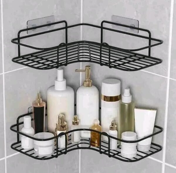 Bathroom Shelf Shower Wall Mount Shampoo Storage Holder With Suction Cup No Drilling Kitchen Storage Bathroom Accessories - Image 3