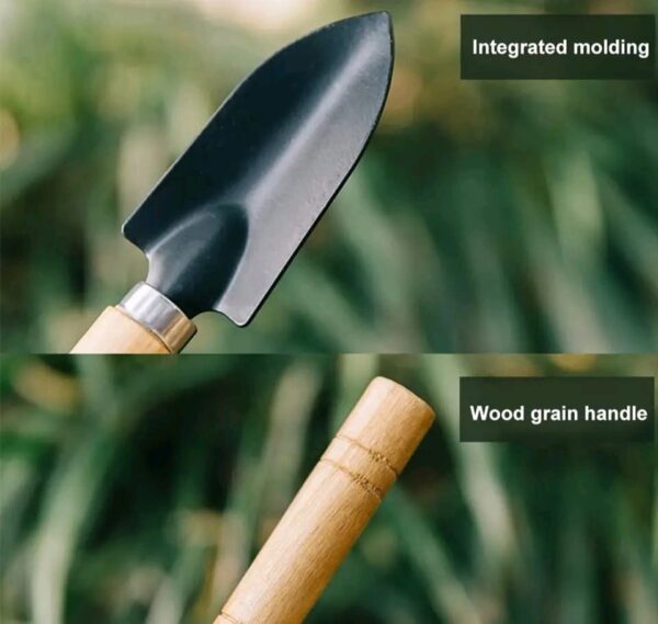 3PC/Set Garden Rake Shovels Wood Handle Metal Head Mini Kids Tool Garden Supplies DIY Garden Flowers Plant Weeding Seeding Tool - Image 3