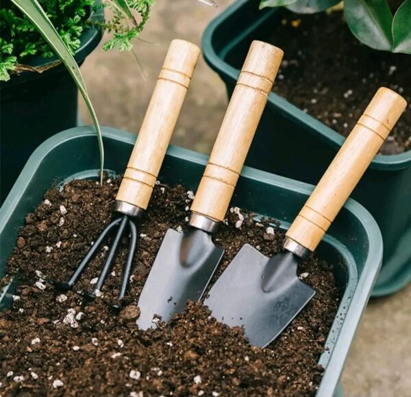 3PC/Set Garden Rake Shovels Wood Handle Metal Head Mini Kids Tool Garden Supplies DIY Garden Flowers Plant Weeding Seeding Tool - Image 4