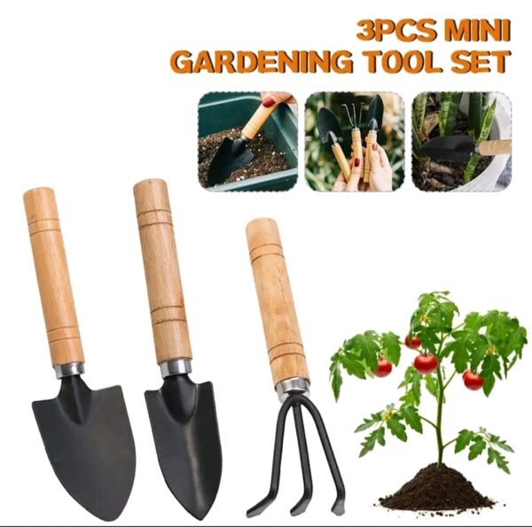 3PC/Set Garden Rake Shovels Wood Handle Metal Head Mini Kids Tool Garden Supplies DIY Garden Flowers Plant Weeding Seeding Tool