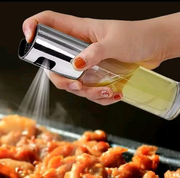 1pc 100ML Olive Oil Sprayerl, Stainless Steel Spray Bottle Spray, Kitchen Cooking Oil Spray, Glass Oil Can - Image 2