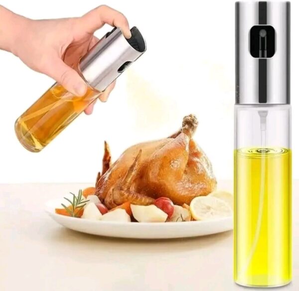 1pc 100ML Olive Oil Sprayerl, Stainless Steel Spray Bottle Spray, Kitchen Cooking Oil Spray, Glass Oil Can - Image 4