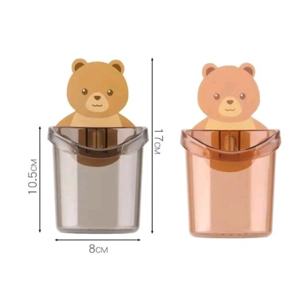 Toothbrush Holder Adorable Bear Hug Storage Cup Wall-mounted Drain Design Easy Organization Toothbrush Cup Bathroom Supplies - Image 6