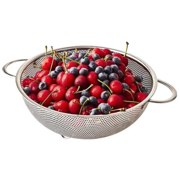 Drain Basket Stainless Steel Colander With Handles Fruit Vegetable Washing Basket Miniature Perforated Metal Kitchen Accessories - Image 3