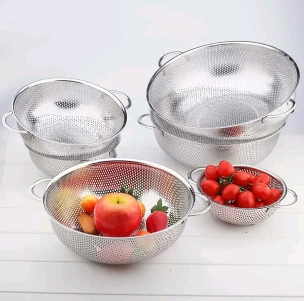 Drain Basket Stainless Steel Colander With Handles Fruit Vegetable Washing Basket Miniature Perforated Metal Kitchen Accessories