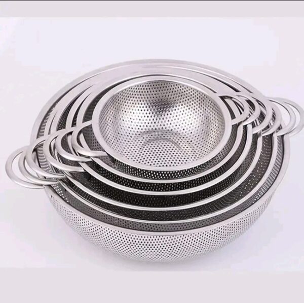 Drain Basket Stainless Steel Colander With Handles Fruit Vegetable Washing Basket Miniature Perforated Metal Kitchen Accessories - Image 5