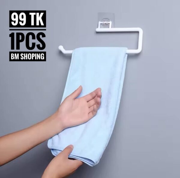 Towel Rack Bathroom Punch-free Wall Suction Towel Rack Stand Kitchen Seamless Plastic Towel Storage Holders Bathroom Accessories