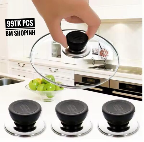 5 Pcs Home Kitchen Stainless Steel Universal Round Pot Cap Cover Lid Knob Handle