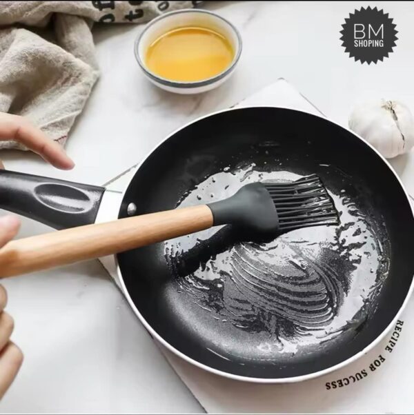 12pcs/set, Silicone Cooking Utensils Set With Wooden Handle, Colorful Non-stick Pot, Heat Resistant - Image 6