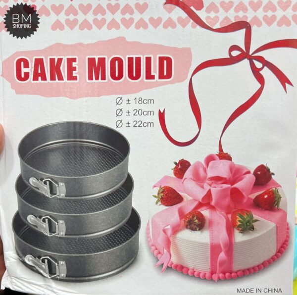 3 Pcs Round Shape Cake Mould - Black - Image 7