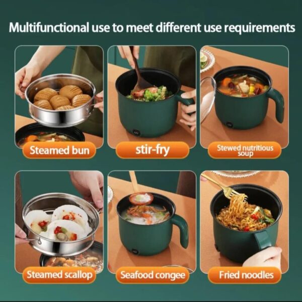 Electric Cooking Pot Multifunctional Nonstick Household Cooking Pot 1-2 Person Single/Double Layer Hot Pot Electric Rice Cooker Machine - Image 2