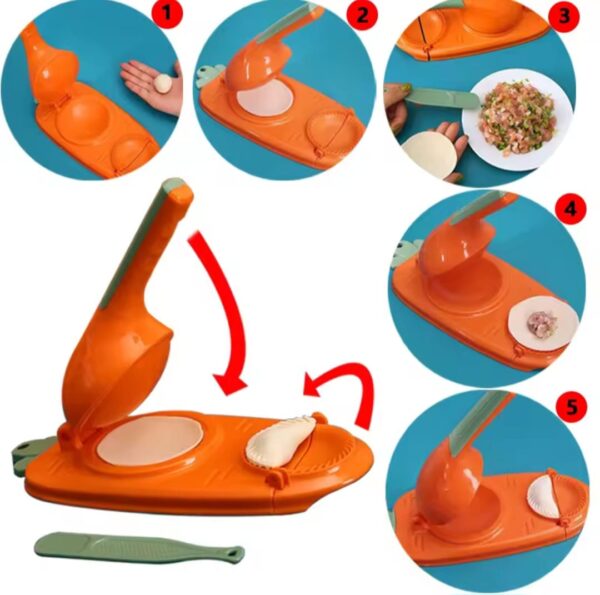 2 in 1 Dumpling Maker - Momo Maker - Pitha Maker - ( MULTICOLOR ) - Image 3